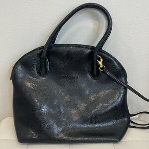 Vintage Desmo Black Pebble Leather Purse with detachable strap